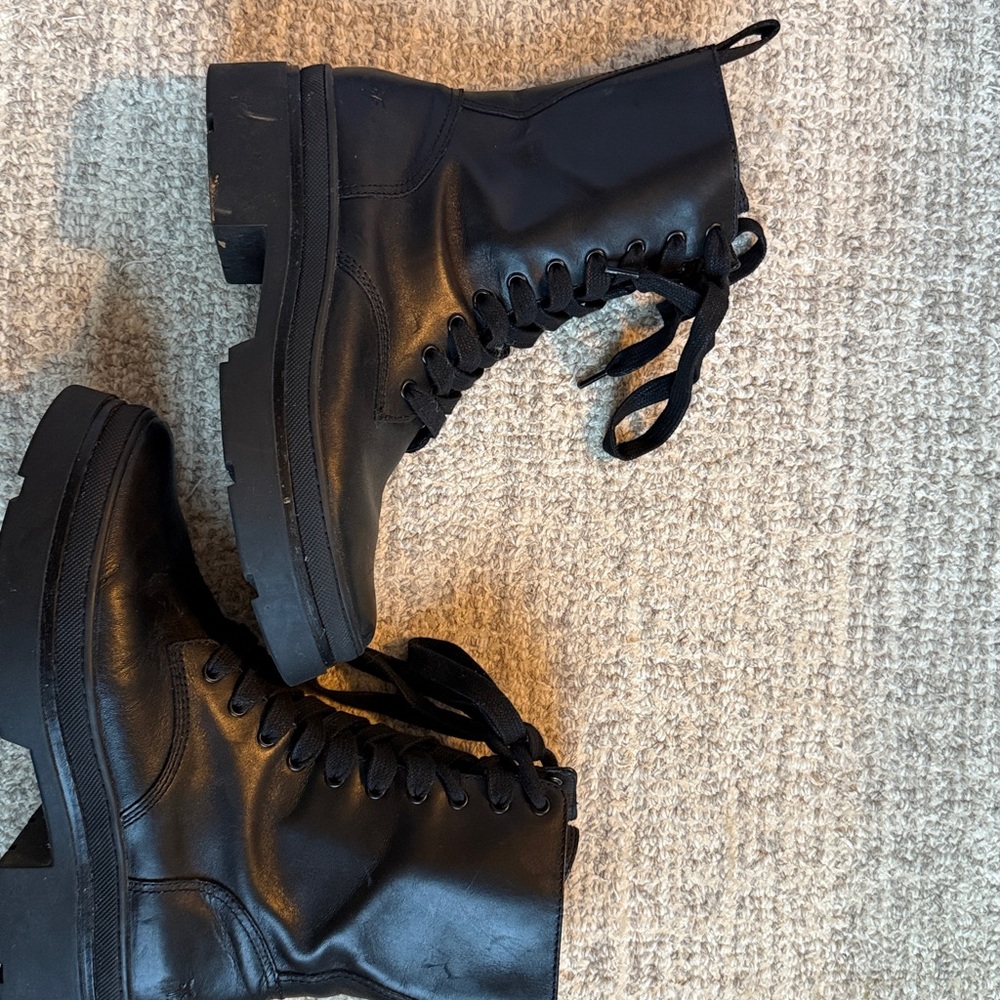 Frye black combat boots size 8